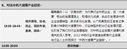 全国药品交易会活动—2012中国中药行业年度峰会